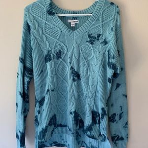 Sonoma Womens Cable Knit Tye-Dye Sweater Size Small